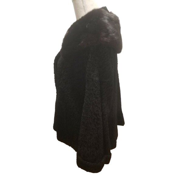 Persian Lamb Fur Coat Jacket 1950s Womens Short by Hutzlers Baltimore - Picture 5 of 11